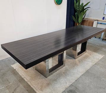 Royale Eettafel Eric Kuster Donkerbruin + Gratis Stoelen, Huis en Inrichting, Ophalen of Verzenden, Nieuw