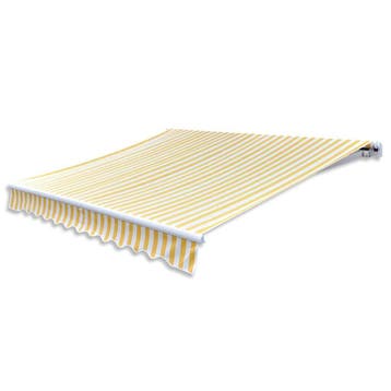 vidaXL Luifel gemotoriseerd uitschuifbaar 400 cm geel/wit, Verzenden, Nieuw