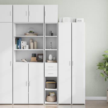 vidaXL Opbergkast smal 30x42,5x225 cm bewerkt hout wit, Minder dan 50 cm, Nieuw, 25 tot 50 cm, Overige houtsoorten