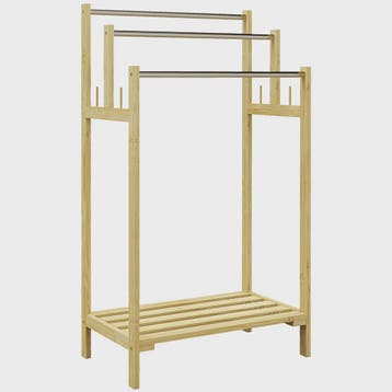 Bamboe Handdoekladder met Plank en Haken - 50.5x31x90 cm, Verzenden, Nieuw