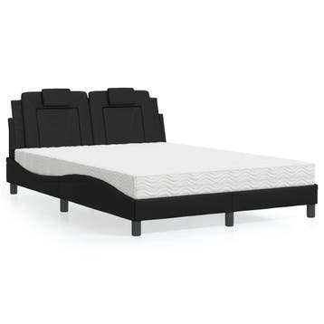 vidaXL Bed Viana met matras kunstleer zwart 120x200 cm, Overige materialen, Verzenden, Zwart, Nieuw