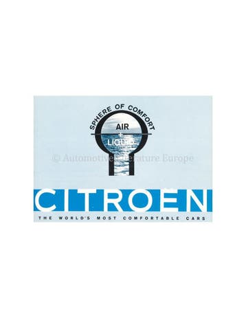 1961 CITROEN DS 19 / ID 19 LUCHT & WATER BROCHURE ENGELS, Nieuw, Author