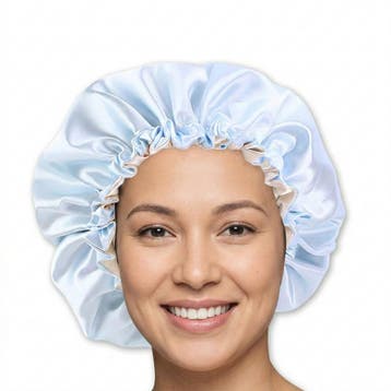 Lichtblauwe Satijnen Slaapmuts / Haar bonnet van Satijn / Sa, Ophalen of Verzenden, Nieuw