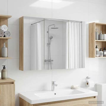 vidaXL Badkamer spiegelkast met plank Sonoma Eiken 100 x, Verzenden, Nieuw
