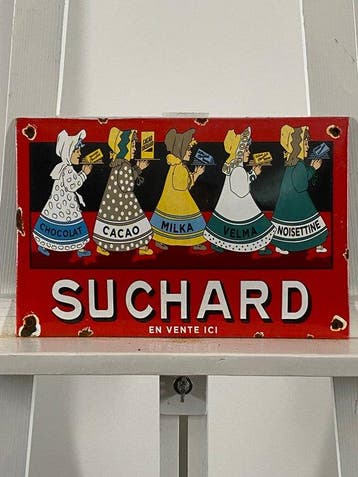 Suchard - Emaille plaat - 30x20cm - Gemaakt van een dikke