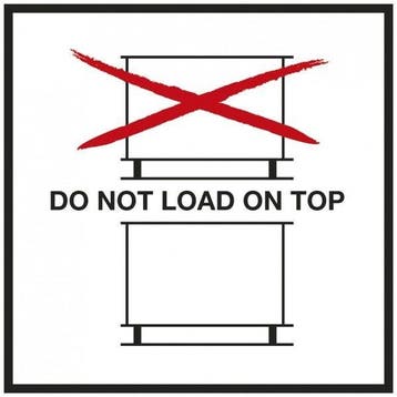 Do not load on top Sticker 100x100 mm - 1000 etiketten, Verzenden