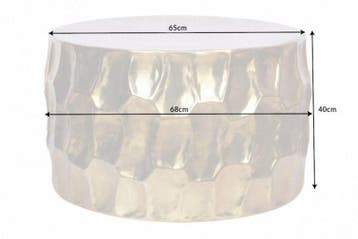 Ronde salontafel ORGANIC ORIENT 70cm goud metaal gehamerd 3D, Huis en Inrichting, Tafels | Salontafels, Ophalen of Verzenden, Nieuw