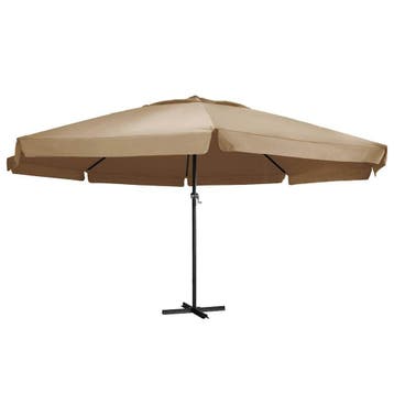 Parasol 600cm - Taupe | Retourdeal 47% Korting, Tuin en Terras, Ophalen of Verzenden, Zo goed als nieuw, Meer dan 4 meter, Stokparasol