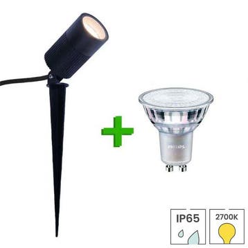 Tuinspot Napels + LED spot GU10 Philips CorePro | 3.5 watt |, Tuin en Terras, Verzenden, Minder dan 50 watt, Nieuw, Netvoeding