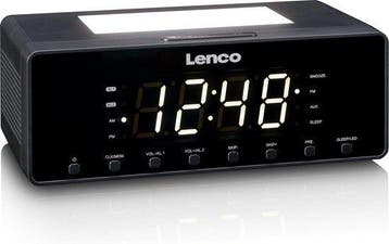 Wekkerradio - Digitale wekker - Alarmklok - Zwart - Lenco -, Verzenden, Zo goed als nieuw