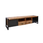Tv-meubel Mangohout Nola 205 cm, Verzenden, Nieuw, Overige houtsoorten, Industriële meubels