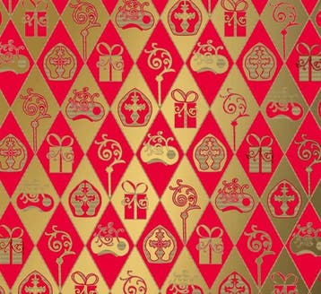 Inpakpapier Sinterklaas Rood Classic - Breedte 50 cm - 250m, Ophalen of Verzenden, Nieuw, Overige typen