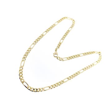 Gouden Figaro schakel ketting | 50 cm, Ophalen of Verzenden, Gebruikt, Goud, Goud