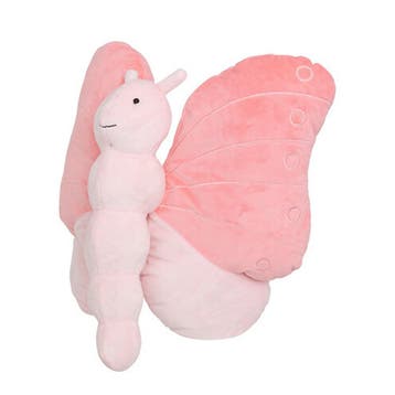Vlinder knuffel - zachte pluche - roze - 28 cm, Verzenden, Nieuw