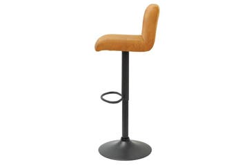 Draaibare retro barkruk PORTLAND mosterdgeel fluwelen, Ophalen of Verzenden, Nieuw