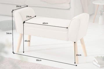 Elegante bank SCARLETT 90cm beige met armleuningen - 40407, Huis en Inrichting, Stoelen, Ophalen of Verzenden, Nieuw