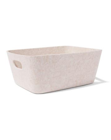 HEMA Mand 33x14cm vilt beige, Verzenden, Nieuw