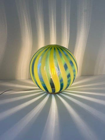 MIMU interior - Tafellamp - Murano Trasparenze blauw/geel -, Antiek en Kunst