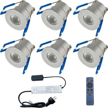 LED Veranda Spot Complete Set - Velvalux - 6 Stuks - 3W -, Ophalen of Verzenden, Nieuw, Overige fittingen, Plafondspot of Wandspot