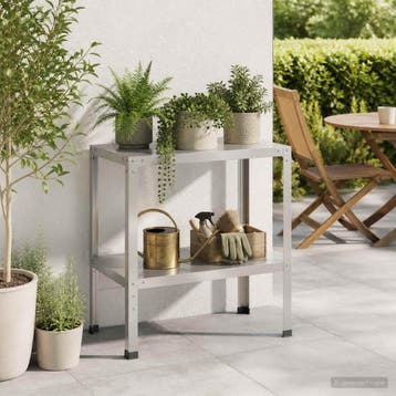 vidaXL Planttafel 100 x 50 x 80 cm Roestvrij staal zilver, Verzenden, Nieuw