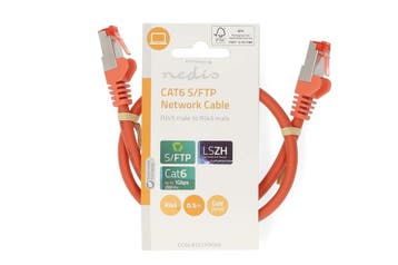 Nedis Netwerkkabel S/FTP CAT6 kabel - 1 meter (Oranje), Ophalen of Verzenden, Nieuw