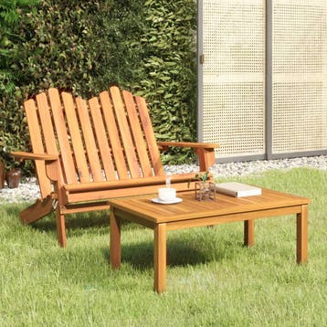 vidaXL 2-delige Loungeset Adirondack massief acaciahout, Tuin en Terras, Tuinbanken, Verzenden, Nieuw, Hout