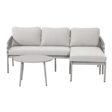 Novi Bente loungeset 3-delig chaise longue - zand, Verzenden, Nieuw