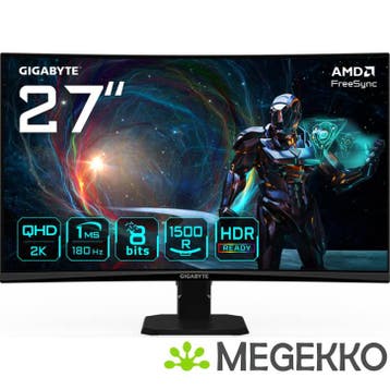 Gigabyte GS27QCA 27  Quad HD 180Hz VA Curved Gaming monitor, Computers en Software, Monitoren, Verzenden, Nieuw, Gigabyte
