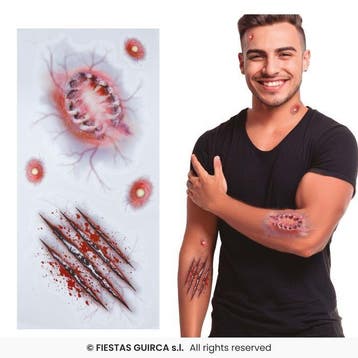 Neptattoo Zombie Wonden, Verzenden, Nieuw, Feestartikel