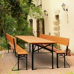 Biertafelset 3-delig 170 x 70cm met rugleuning, Tuin en Terras, Picknicktafels, Verzenden, Nieuw