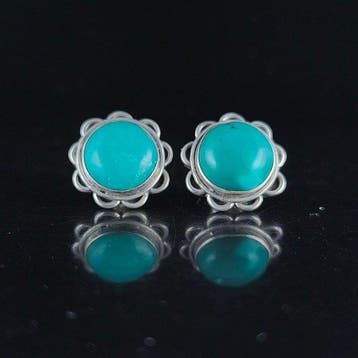Turquoise - Zilver - Oorbellen - Kalmte, vrede