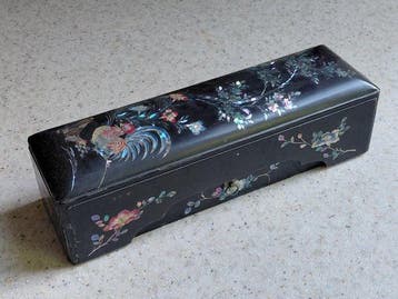 Antieke Japanse Nagasaki Export lakdoos, parelmoer - Lak -