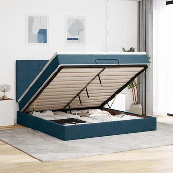 vidaXL Ottoman bed met matrassen 200x200cm fluweel, Overige maten, 200 cm, Stof, Verzenden