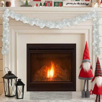 vidaXL Kerstbal Guirlande LEDs Wit 186 cm Polystyreen, Verzenden, Nieuw
