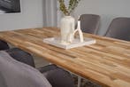 Eettafel - Carin - 200x90 cm - Teak - Wit - Jörn, Huis en Inrichting, Tafels | Eettafels, Verzenden, Nieuw