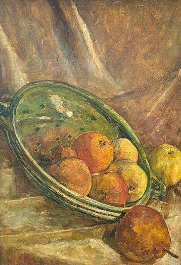 Europese school (XIX) - Stilleven met fruit in groene schaal