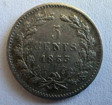 The Netherlands. Willem III. 5 Cents 1853