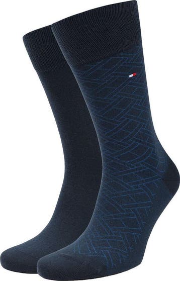 Tommy Hilfiger 2-Pack Sokken AOP Blauw 004 maat 39-42 Heren, Kleding | Heren, Sokken en Kousen, Verzenden, Nieuw, Blauw, Tommy Hilfiger