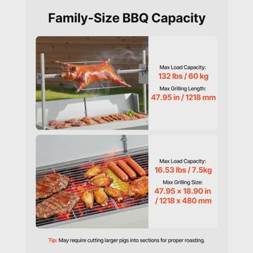 Professionele Rotisserie BBQ Spit 47.95 inch - Elektrische D, Verzenden, Nieuw