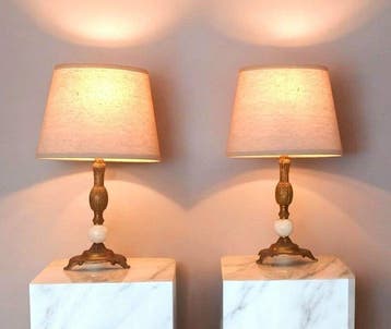 Lamp (2) - Louis XV-stijl - Brons, Messing