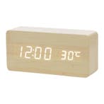 Houten Digitale LED Klok - Wekker Alarm  Snooze Temperatuur, Witgoed en Apparatuur, Wekkers, Verzenden, Nieuw