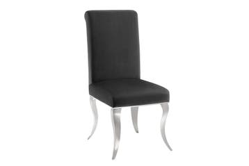 Stoel MODERN BAROCK, zwart fluweel met zilverkleurige, Huis en Inrichting, Stoelen, Ophalen of Verzenden, Nieuw