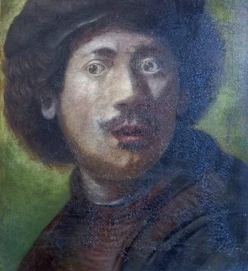 Rembrandt van Rijn (1606–1669), after - Selbstportrait mit, Antiek en Kunst