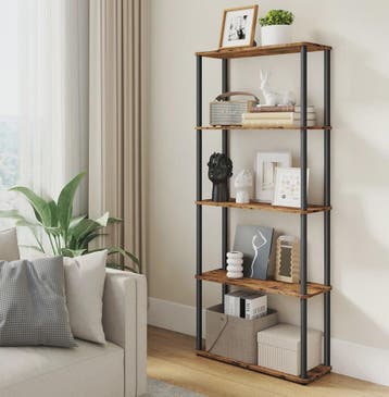 Industriële Stellingkast 5 Niveaus - 60x23.8x139 cm - Bruin-, Verzenden, Nieuw