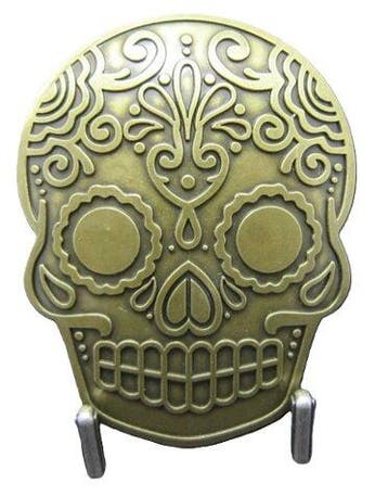 Inca Schedel Masker Brons kleurig Riem Buckle/Gesp, Kleding | Heren, Riemen en Ceinturen, Verzenden, Nieuw