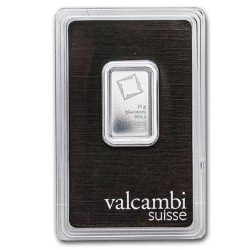 10 gram - Platina .999 - 10 Gram Valcambi Suisse Platinum