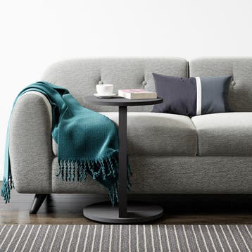 [en.casa] Bijzettafel Holeby 56x38 cm grijs [en.casa], Verzenden, Nieuw