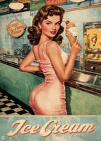 Kleury.art - 1950s Advertisments: Ice Cream Parlor” by