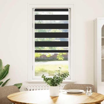 vidaXL Zebra rolgordijn 40,9 x 100 cm stofbreedte 36,7 cm, Verzenden, Nieuw, Zwart
