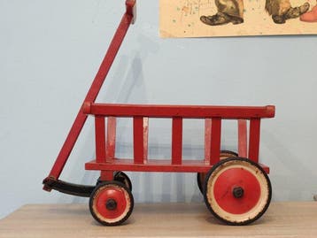 Steiff - Speelgoed kinderwagen Steiff wood and iron wagon -, Antiek en Kunst